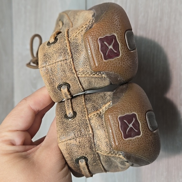 Twistwd X Women Brown Leather Boat Moccasin Shoes Boots Sz 7M - Picture 6 of 10